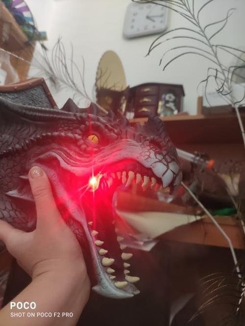 Fire-Breathing Dragon Wall Mount Decor with LED Smoke Effect photo review