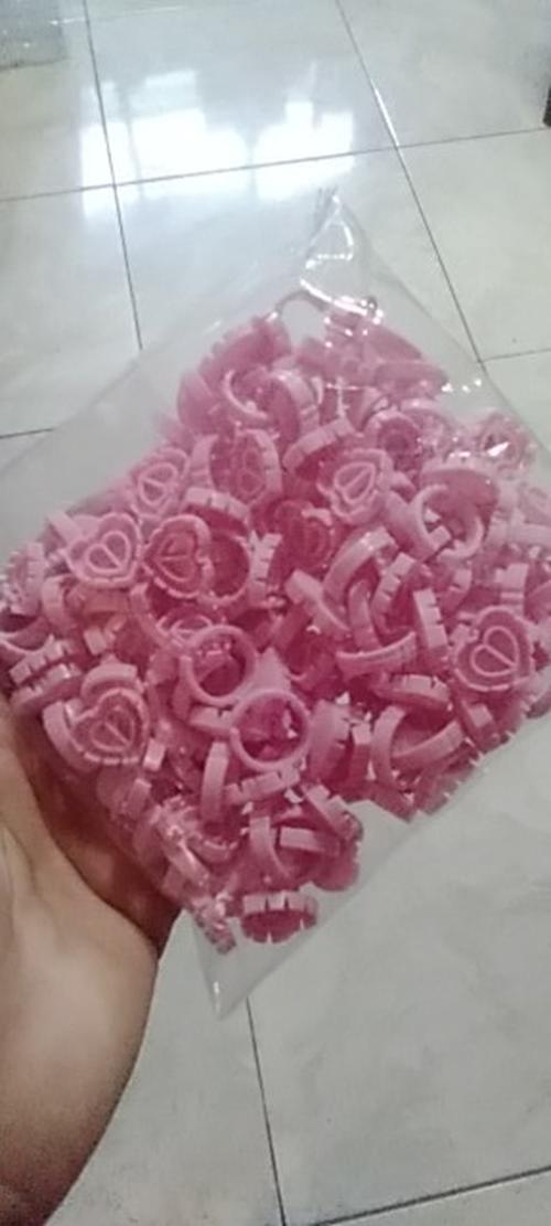 100Pcs Disposable Heart Shaped Eyelash Extension Glue Rings photo review