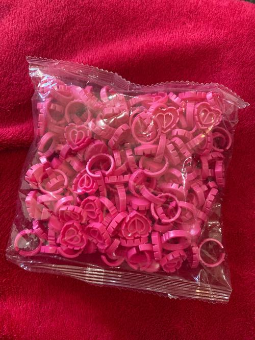 100Pcs Disposable Heart Shaped Eyelash Extension Glue Rings photo review