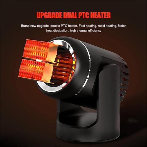 12V Car Heater Fan with 360° Adjustable Windshield Defogging Defroster