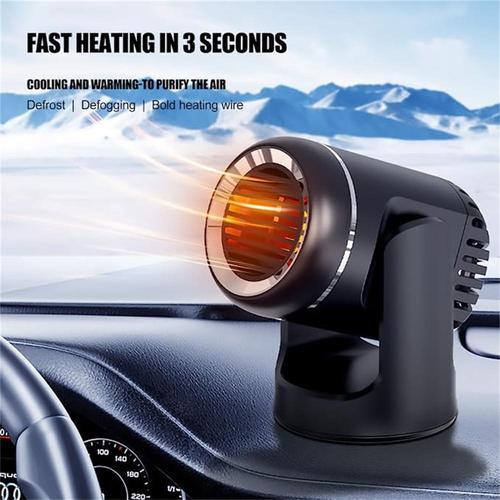 12V Car Heater Fan with 360° Adjustable Windshield Defogging Defroster