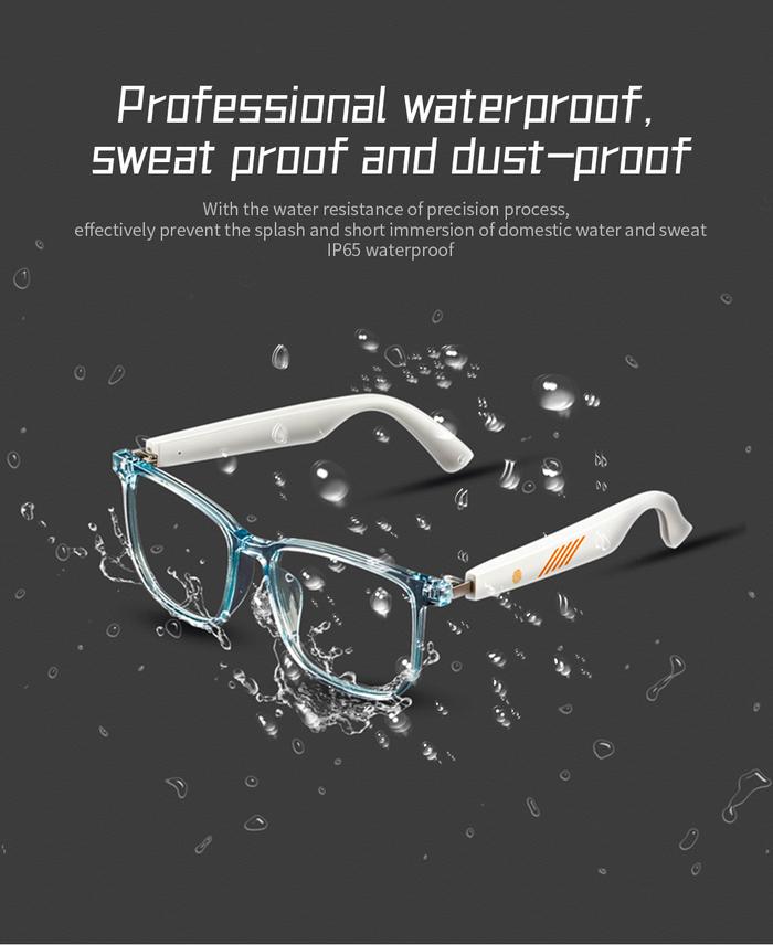 Smart Bluetooth Glasses with Speakers, Mic, and Touch Control