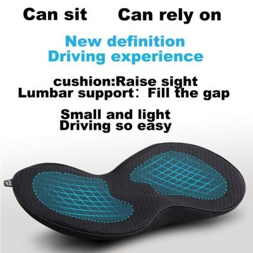 2-in-1 Memory Foam Car Seat Cushion for Lower Back Pain Relief and Hip Support