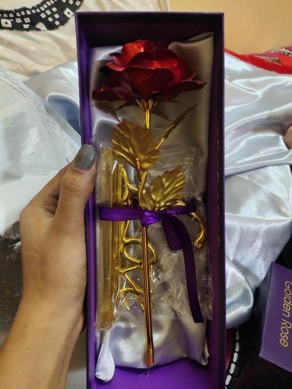 24K Gold Dipped Real Rose With Gift Box photo review