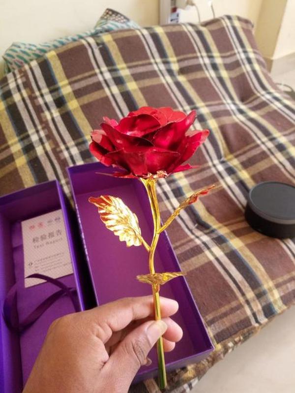 24K Gold Dipped Real Rose With Gift Box photo review