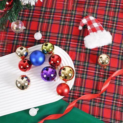 24Pcs 6cm Christmas Ball Ornaments Set - Painted Plastic Pendants for Christmas Tree