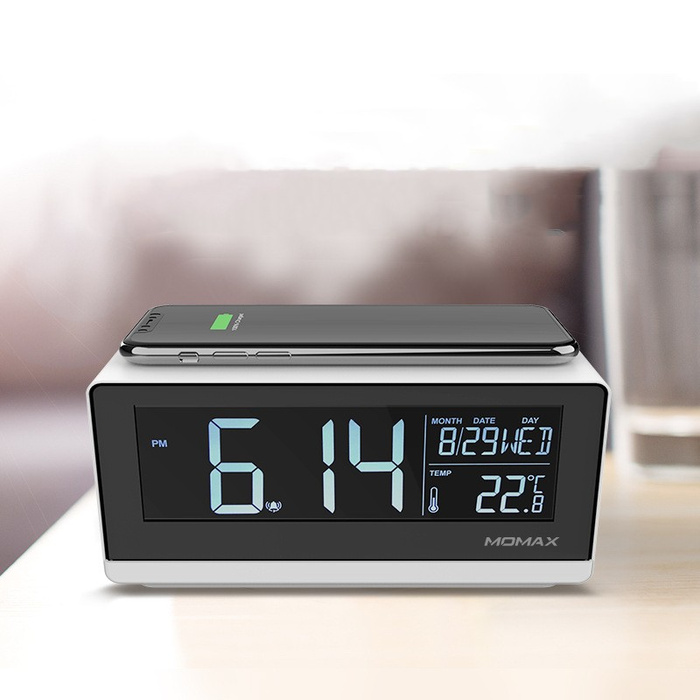 3-in-1 Wireless Charger Alarm Clock with LED Display