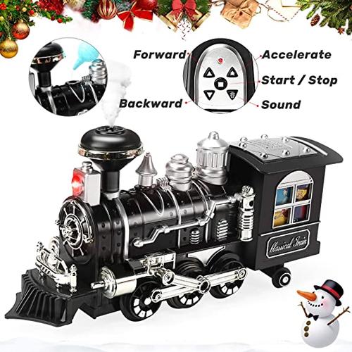 3 Speed Remote Control Rc Train Set With Smoke, Sound And Light