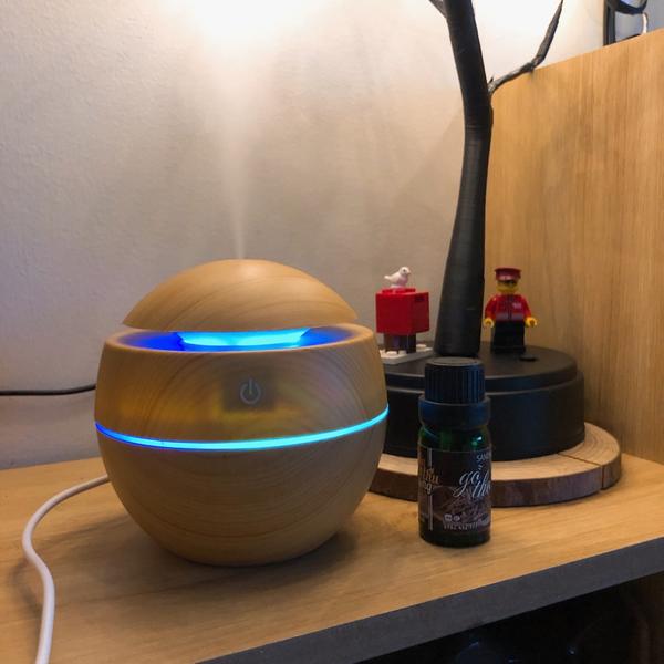 300ml Essential Oil Aroma Diffuser with Dark and Light Wood Grain photo review