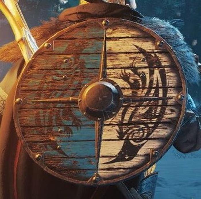 30cm Viking Wooden Battle Shield – Wall Decor