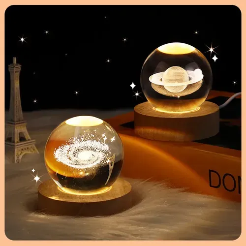 3D Galaxy Planet Moon Lamp with USB LED for Home Decoration