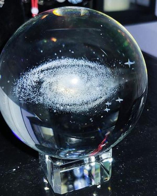 3D Laser Engraved Galaxy Universe Spirit Crystal Ball photo review