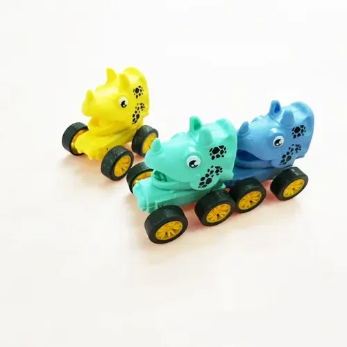 4pcs Cute Cartoon Dinosaur Pull-Back Cars - Kids Birthday Party Favors