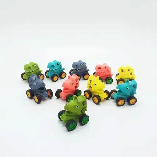 4pcs Cute Cartoon Dinosaur Pull-Back Cars - Kids Birthday Party Favors