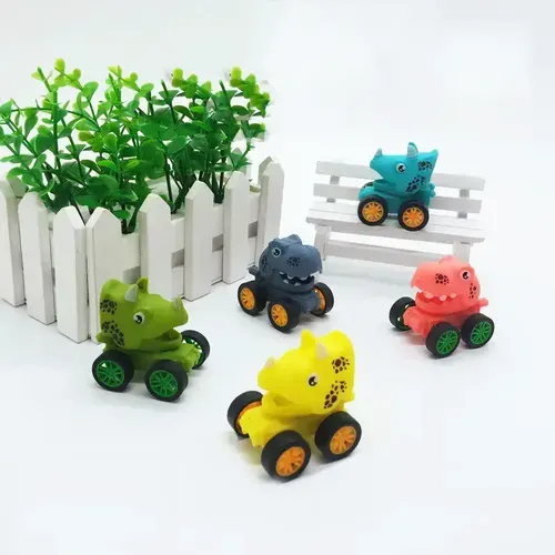 4pcs Cute Cartoon Dinosaur Pull-Back Cars - Kids Birthday Party Favors