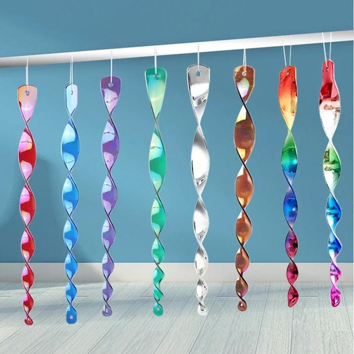 6pcs Reflective Spiral Bird Repellent Wind Deterrent Rods