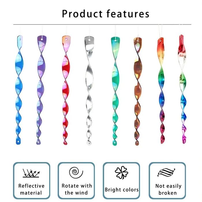 6pcs Reflective Spiral Bird Repellent Wind Deterrent Rods