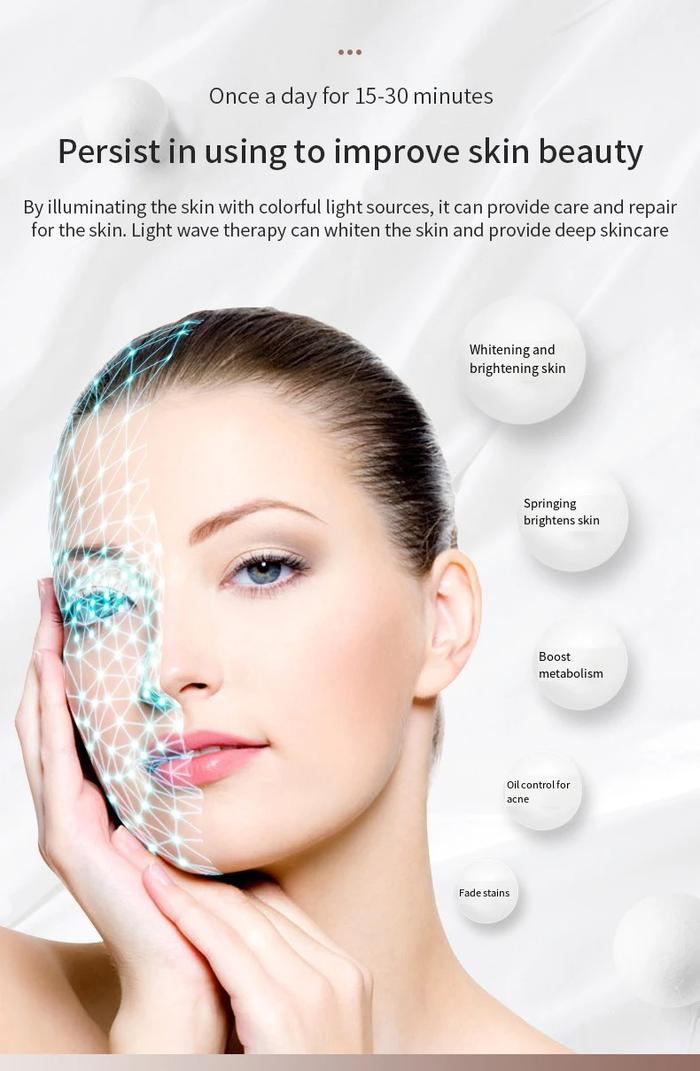 7 Colors LED Light Therapy Mask for Rosacea Treatment