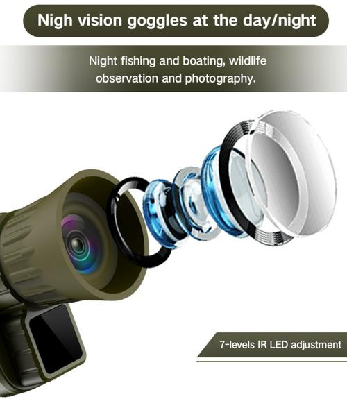 9 Languages 5X Digital Zoom 200M Full Dark Viewing Distance HD Night Vision Monocular