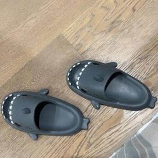 Adult's Slippers Indoor Outdoor Funny Shark Cartoon photo review