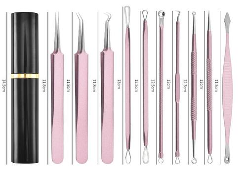 Aluminum Cylinder Mounted Acne Needle Set Of 10 Pieces