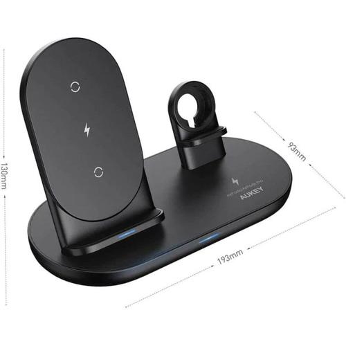 Aukey 3-In-1 Wireless Charger Black