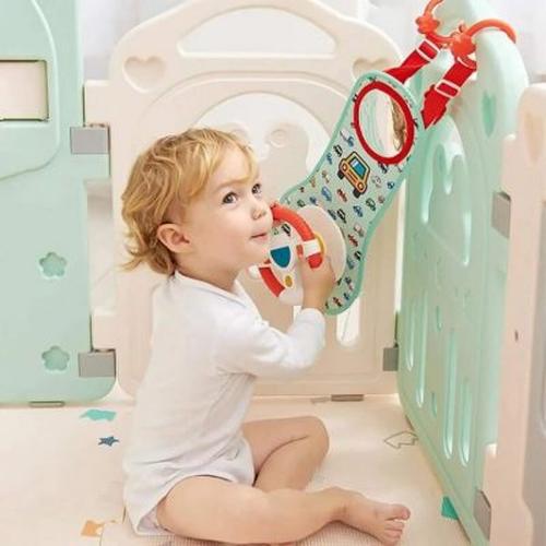 Baby Car Seat Toy with Mirror, Music, Lights &amp; Driving Sounds for Infants