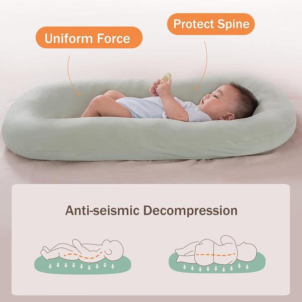 Baby Lounger | Baby Nest For Co-Sleeping - Cushioned Nest Sleep Pillow