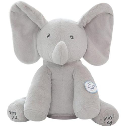 Baby Peek-A-Boo Singing Elephant Plush Toy - Educational &amp; Electric