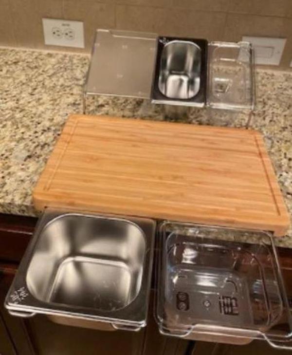 Bamboo Cutting Board With Trays Storage Box Smooth Multifunction Practical photo review