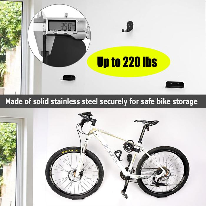 Bicycle Rack Wall Metal Hook Bicycle Mountain Bike Wall Bracket Premium Bike Wall Mount Hook Hanger Rack