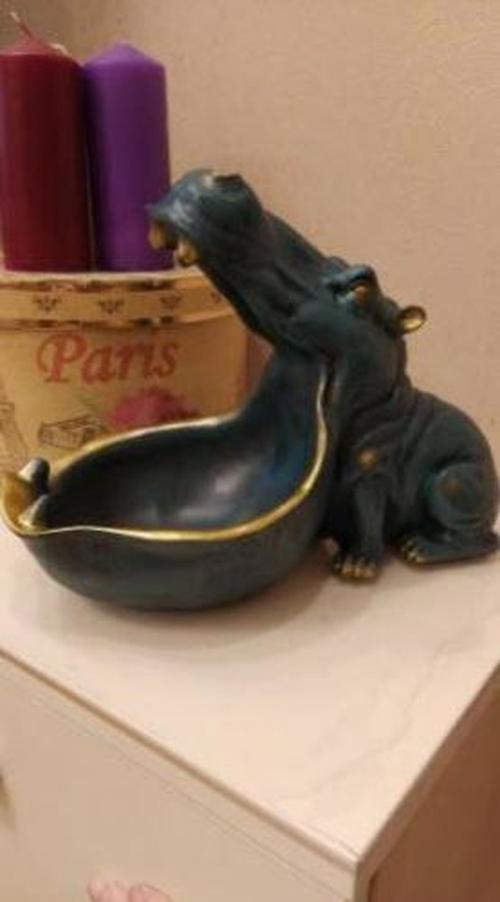 Big Mouth Hippo Ceramic Storage Figurine Key Bowl photo review