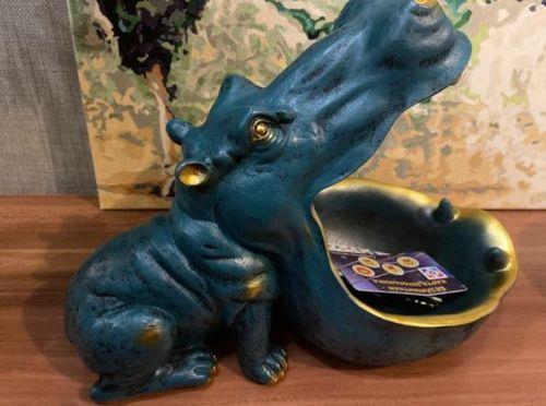 Big Mouth Hippo Ceramic Storage Figurine Key Bowl photo review