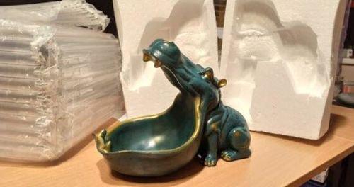 Big Mouth Hippo Ceramic Storage Figurine Key Bowl photo review