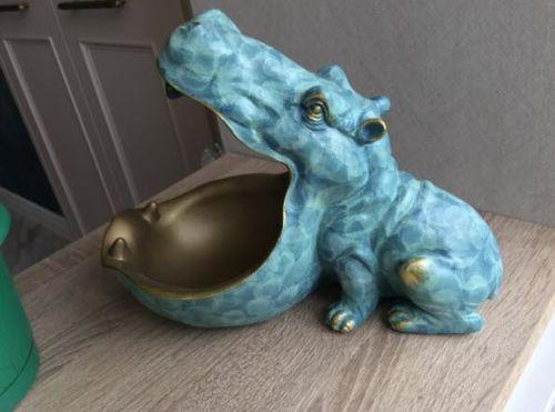 Big Mouth Hippo Ceramic Storage Figurine Key Bowl photo review