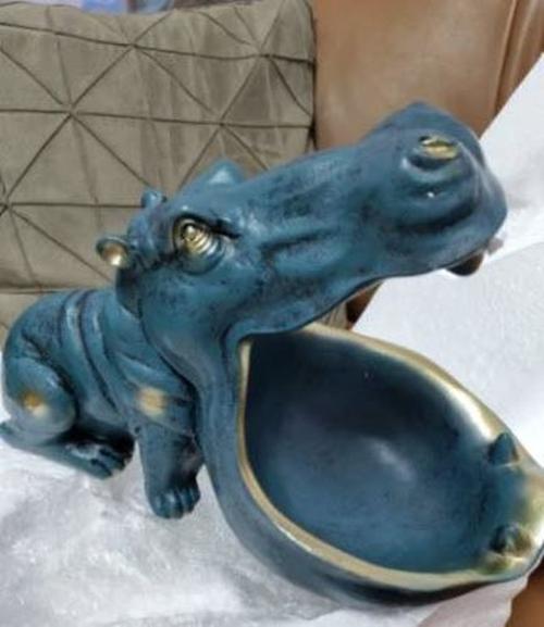 Big Mouth Hippo Ceramic Storage Figurine Key Bowl photo review