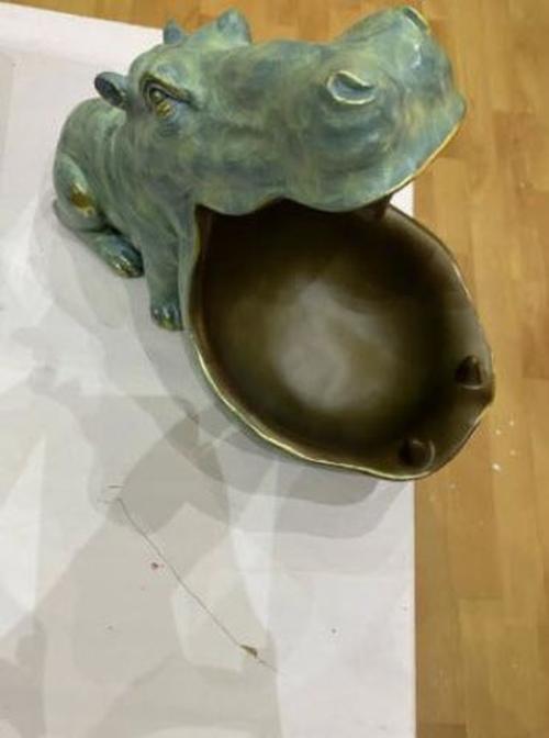 Big Mouth Hippo Ceramic Storage Figurine Key Bowl photo review