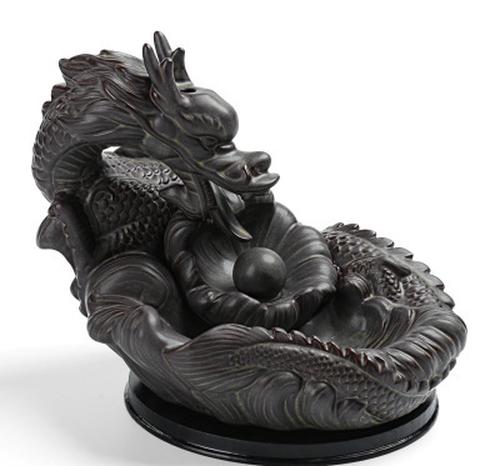 Black Dragon Aromatherapy Waterfall Incense Burner with 20 Cones