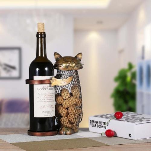 Cat Wine Bottle &amp; Cork Holder