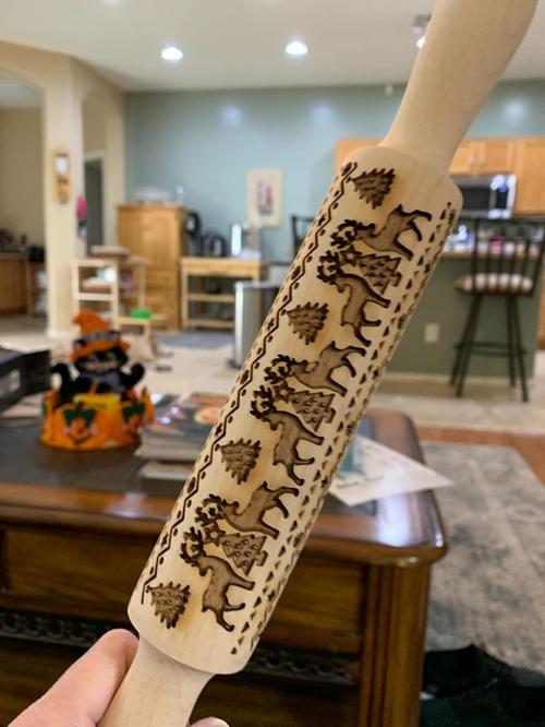 Christmas 3D Embossed Wooden Rolling Pin photo review