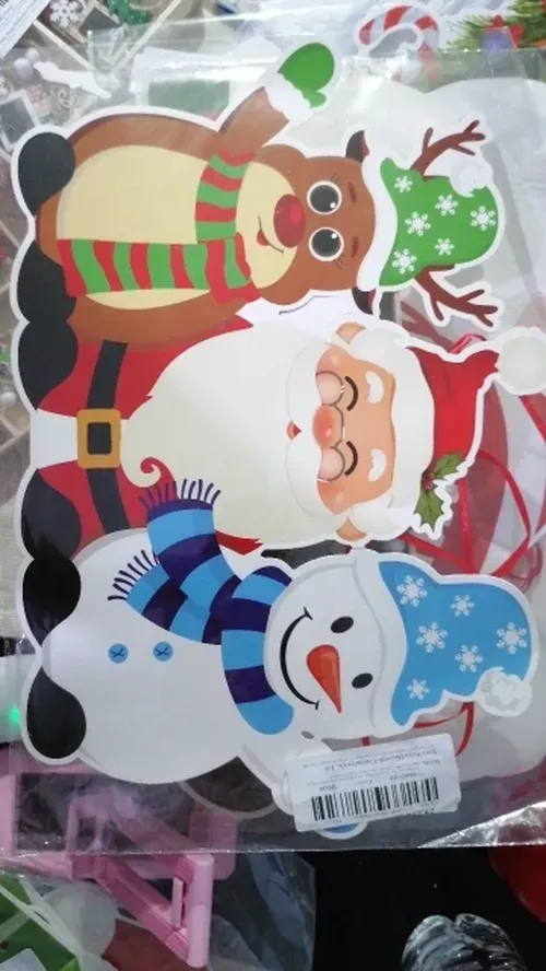 Christmas Door Hanger with Santa Claus, Snowman, and Elk Paper Banner photo review