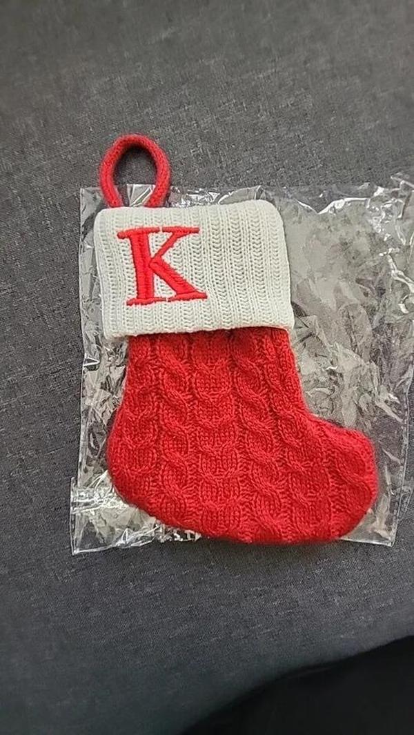 Christmas Knitting Socks with Alphabet Pendant for Home Party Decoration photo review