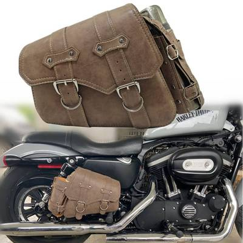 Classic leather bag for motorcycle riders