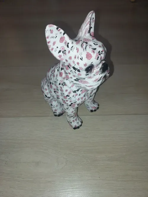 Colorful French Bulldog Resin Figurine Statue - DIY Doodle Crafts for Bookshelf or Tabletop photo review