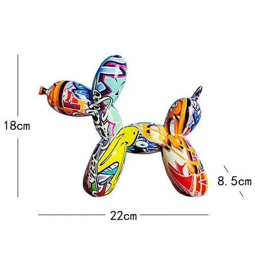 Colorful Resin Balloon Dog Figurines for Home Decor