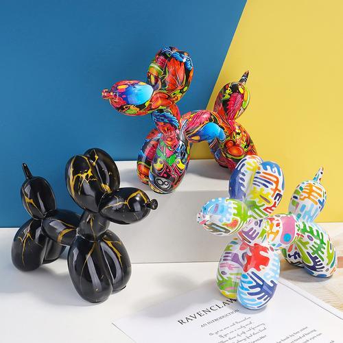 Colorful Resin Balloon Dog Figurines for Home Decor