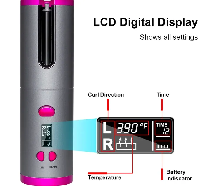 Cordless Ceramic Hair Curler, Multifunctional Automatic Wireless Curling Iron