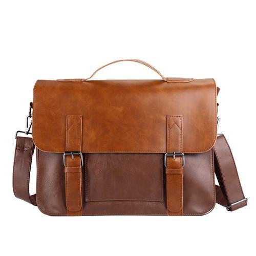 Crazy Horse Leather Backpack, Men'S Casual Shoulder Bag