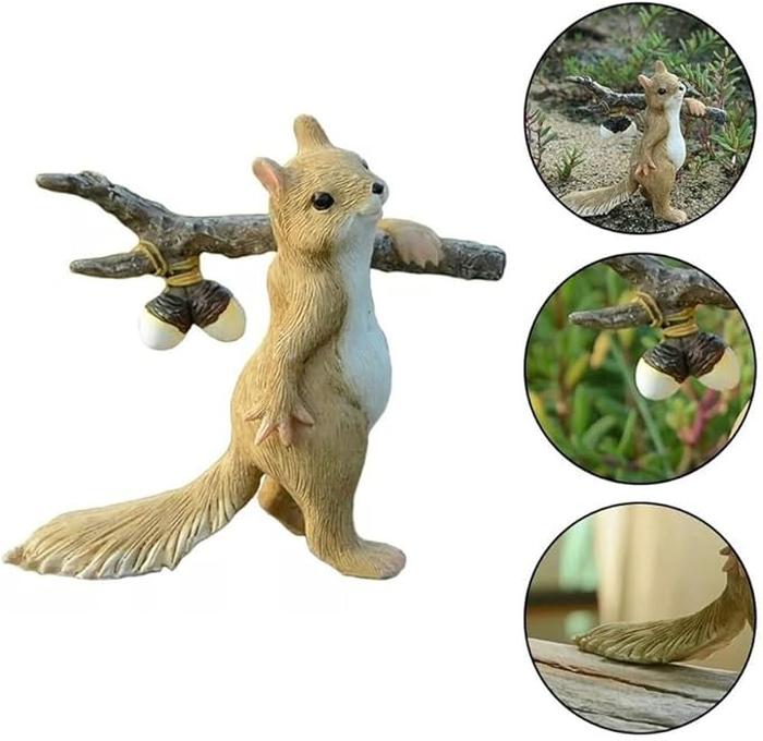 Creative Resin Squirrel Figurines for Cute Home Decor