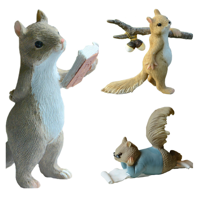 Creative Resin Squirrel Figurines for Cute Home Decor